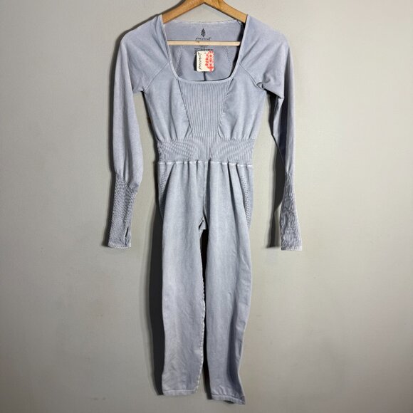 FP Movement Free People Good Karma Long Sleeve Jumpsuit Women's M/L Ice Gray NWT - Picture 6 of 16